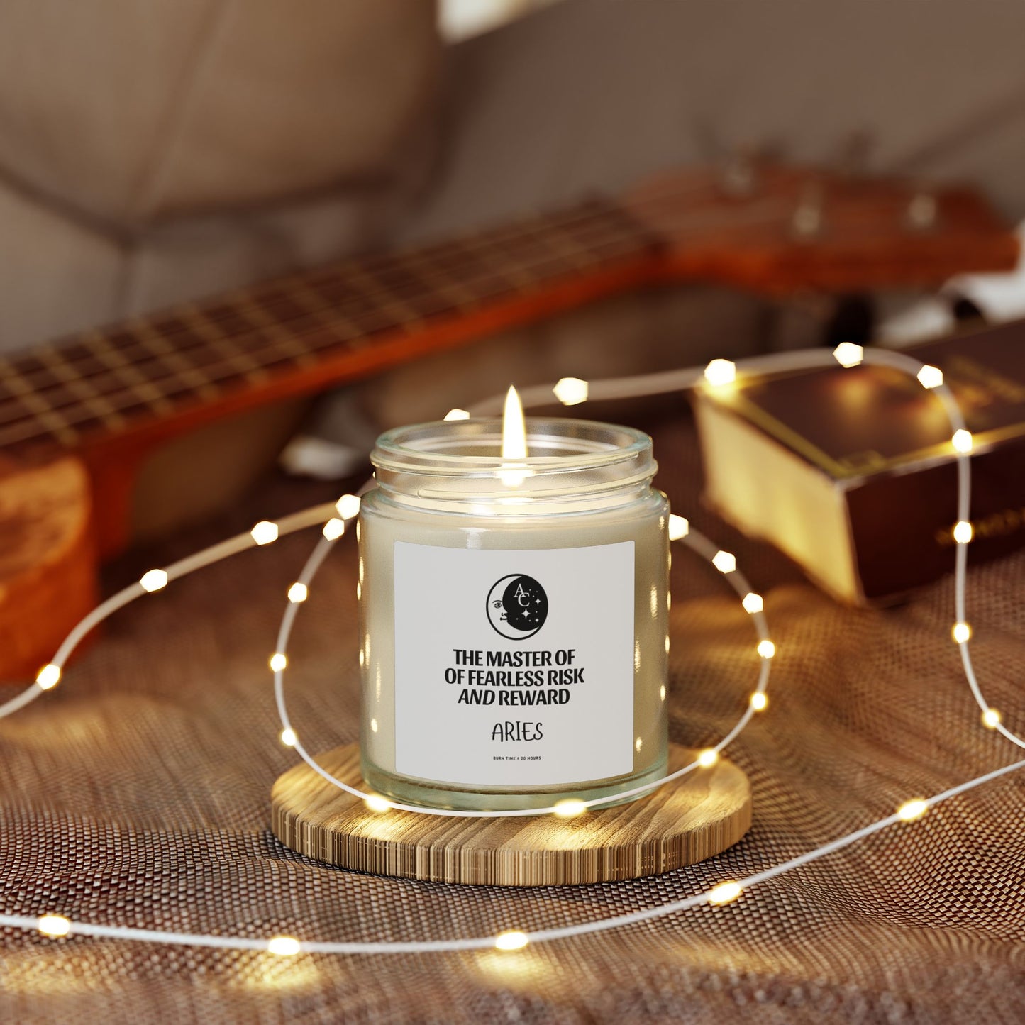 Aries Zodiac Sassy Candle, Smiling Crescent Moon, Funny Birthday Gift, Funny Candle, Anniversary Present, Personal Growth Candle, Protection and Healing Candle