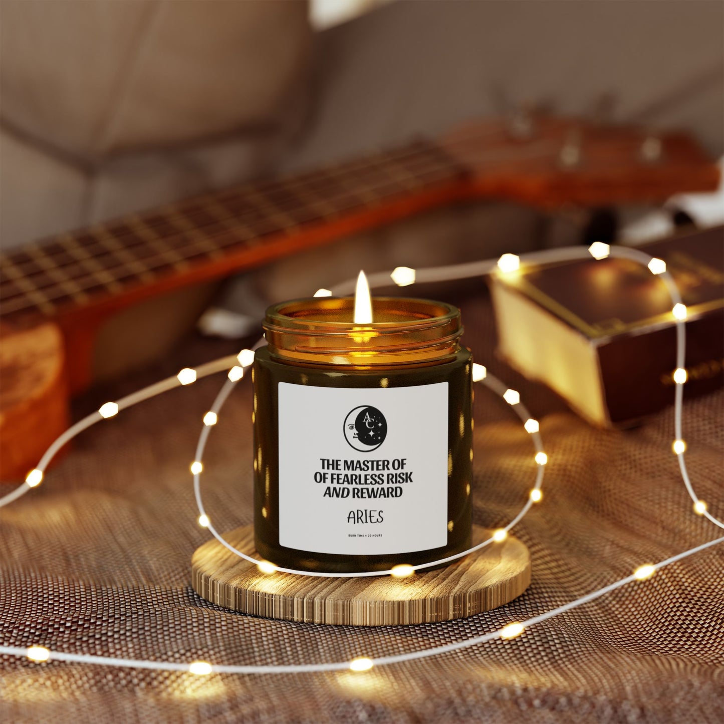 Aries Zodiac Sassy Candle, Smiling Crescent Moon, Funny Birthday Gift, Funny Candle, Anniversary Present, Personal Growth Candle, Protection and Healing Candle