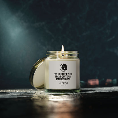 Scorpio Zodiac Sassy Candle, Smiling Crescent Moon, Funny Birthday Gift, Funny Candle, Anniversary Present, Personal Growth Candle, Protection and Healing Candle