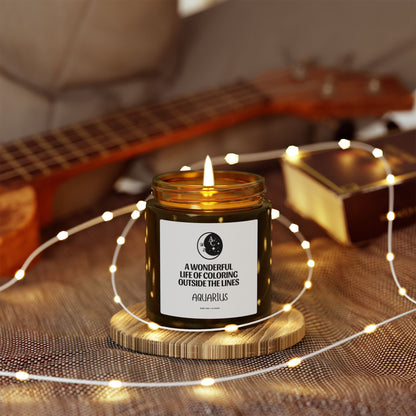 Aquarius Zodiac Sassy Candle, Smiling Crescent Moon, Funny Birthday Gift, Funny Candle, Anniversary Present, Personal Growth Candle, Protection and Healing Candle