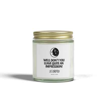 Scorpio Zodiac Sassy Candle, Smiling Crescent Moon, Funny Birthday Gift, Funny Candle, Anniversary Present, Personal Growth Candle, Protection and Healing Candle