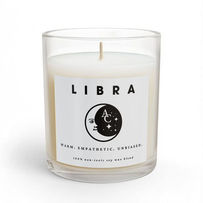 Libra Zodiac Candle - Positive Traits, Smiling Crescent Moon, Birthday Gift, Anniversary Present, Personal Growth Candle, Protection and Healing Candle