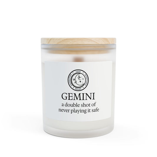 Gemini AC Logo Frosted Glass Candle | Zodiac Decor, Astrology Gift, Home Fragrance, Horoscope Candle, Birthday Gift